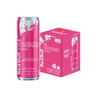 Red Bull Summer Edition Energy Drink, White Peach, 12 fl. oz., with 114mg Caffeine, Taurine & B Vitamins, 4 Each