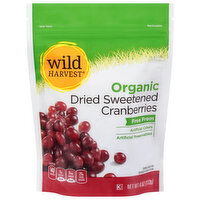 Wild Harvest Organic Dried Sweetened Cranberries, 4 Ounce