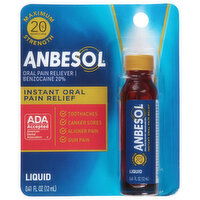 Anbesol Maximum Strength Liquid, Instant Oral Pain Relief, 0.41 Fluid ounce