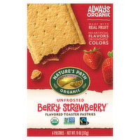 Nature's Path Organic Toaster Pastries, Berry Strawberry, Unfrosted, 6 Each