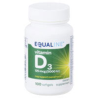 Equaline Vitamin D3, 125 mcg, Softgels, 100 Each