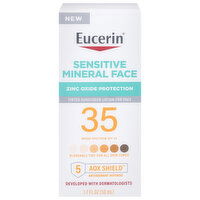 Eucerin Sunscreen Lotion, Sensitive Mineral Face, Broad Spectrum SPF 35, 1.7 Fluid ounce