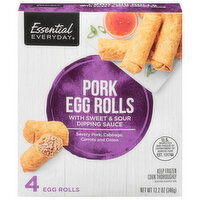 Essential Everyday Pork Egg Rolls, with Sweet & Sour Dipping Sauce, 4 Each