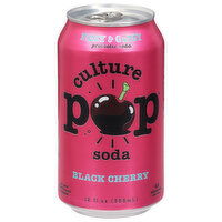 Culture Pop Probiotic Soda, Black Cherry, 12 Fluid ounce