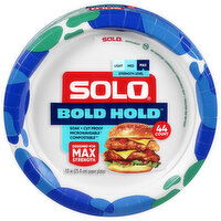 Solo Bold Hold Paper Plates, Max Strength, 10 Inch, 44 Each