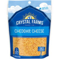 Crystal Farms Finely Shredded Cheese, Cheddar, 8 Ounce