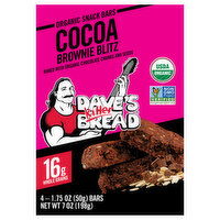 Dave's Killer Bread Snack Bars, Organic, Cocoa Brownie Blitz, 4 Each