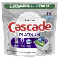 Cascade Cascade Platinum Dishwasher Pods, Fresh, 14 Count, 14 Each