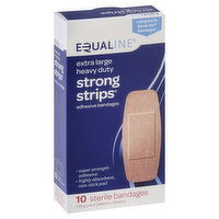 Equaline Bandages, Adhesive, Strong Strips, Extra Large Heavy Duty, 10 Each