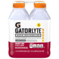 Gatorlyte Electrolyte Beverage, Cherry Lime, Lower Sugar, 4 Each