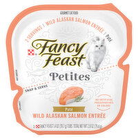 Fancy Feast Petites Cat Food, Gourmet, Wild Alaskan Salmon Entree, Pate, 2 Each