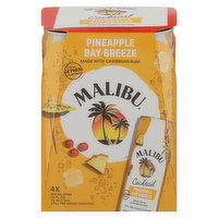 Malibu Pre-Mixed Cocktail, Still, Pineapple Bay Breeze, 4 Each