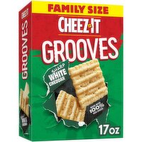 Cheez-It Grooves Crunchy Cheese Crackers, Sharp White Cheddar, Family Size, 17 Ounce