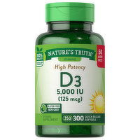 Nature's Truth Vitamins Vitamin D3, High Potency, 125 mcg, Quick Release Softgels, 300 Each