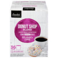 Essential Everyday Single Serve Pods 100% Arabica Medium Donut Shop Blend Coffee, 36 Each