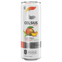 Celsius Live Fit Non-Carbonated Peach Mango + Green Tea Energy Drink, 12 Fluid ounce