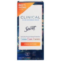 Secret Clinical Antiperspirant/Deodorant, Stress Response, 72HR, Invisible Solid, 2.6 Ounce