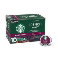 Starbucks K-Cup Coffee Pods, French Roast, Dark Roast, 10 Each