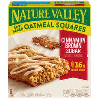 Nature Valley Oatmeal Squares, Cinnamon Brown Sugar, Soft Baked, 6 Each