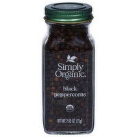 Simply Organic Black Peppercorns, 2.65 Ounce