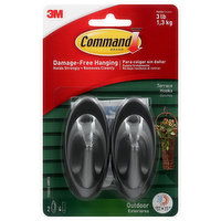 Command Terrace Hooks, Outdoor, Damage-Free Hanging, 1 Each