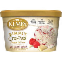 Kemps Simply Crafted White Chocolate Raspberry Premium Ice Cream, 1.5 Quart