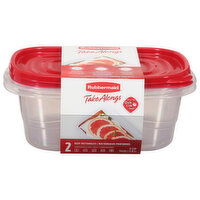 Rubbermaid TakeAlongs Containers & Lids, Deep Rectangles, 8 Cup, 2 Each