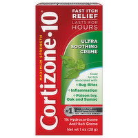 Cortizone-10 Anti-Itch Creme, Ultra Soothing Creme, Maximum Strength, 1 Ounce