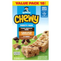 Quaker Assorted Granola Bars Value Pack Variety Pack, 18 Each
