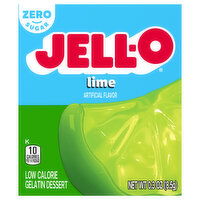 Jell-O Zero Sugar Lime Flavor Gelatin, 0.3 Ounce