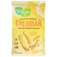 Real Food From the Ground Up Veggie Stalks, Cauliflower Cheddar, Puffed, 4 Ounce