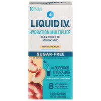 Liquid I.V. Hydration Multiplier Electrolyte Drink Mix, Sugar Free, White Peach, 10 Each