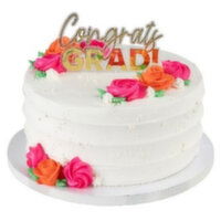 Cub  Double Layer Floral Graduation Cake, 8in, 1 Each