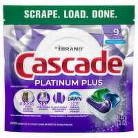 Cascade Platinum Plus ActionPacs Fresh Scent Dishwasher Detergent, 9 Each