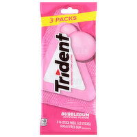 Trident Gum, with Xylitol, Sugar Free, Bubblegum, 3 Pack, 3 Each