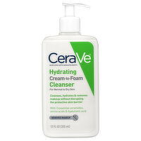 CeraVe Cleanser, Cream-to-Foam, Hydrating, 12 Fluid ounce