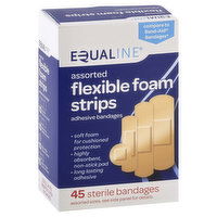 Equaline Bandages, Adhesive, Flexible Foam Strips, Assorted, 45 Each