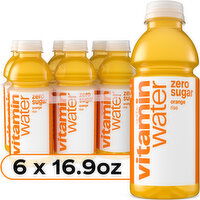 vitaminwater Sugar Rise Orange Nutrient Enhanced Flavored Water Beverage, 6 Each