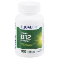 Equaline Vitamin B12, 500 mcg, Tablets, 100 Each