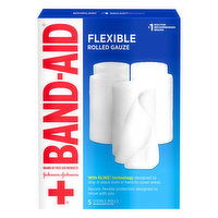 Band-Aid Rolled Gauze, Flexible, 5 Each