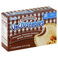 Smucker's Uncrustables Sandwich, Chocolate Flavored Hazelnut Spread, 4 Each