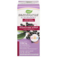 Nature's Way Sambucus Nighttime Syrup, with Melatonin for Kids, Elderberry, 4 Fluid ounce