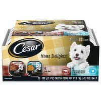 Cesar Home Delights Canine Cuisine, Beef Stew/Slow Cooked Chicken & Vegetables Dinner in Sauce, 12 Each