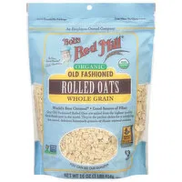 Bob's Red Mill Rolled Oats, Organic, Whole Grain, Old Fashioned, 16 Ounce