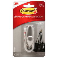 Command Hook, Metal, Brushed Nickel, Medium, 1 Each