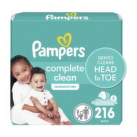 Pampers Baby Wipes Fragrance Free 3X Pop-Top Packs, 216 Each