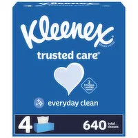 Kleenex Trusted Care Tissues, 2-Ply, 4 Each