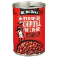 Serious Bean Co Pinto Beans, Sweet & Smoky, Chipotle, 15.75 Ounce