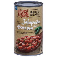 Saucy Spoon Baked Beans, Jalapeno & Bourbon Flavor, 28 Ounce