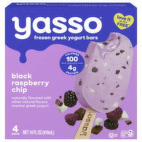 Yasso Yogurt Bars, Black Raspberry Chip, Greek, 4 Each